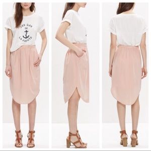 Madewell • Silk Island Midi Skirt in Pale Pink